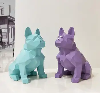 

Sales Abstract Geometric Resin Dog Statue Statue Ornament Craft Decorations Modern Minimalist French Bulldog Sculpture Animal