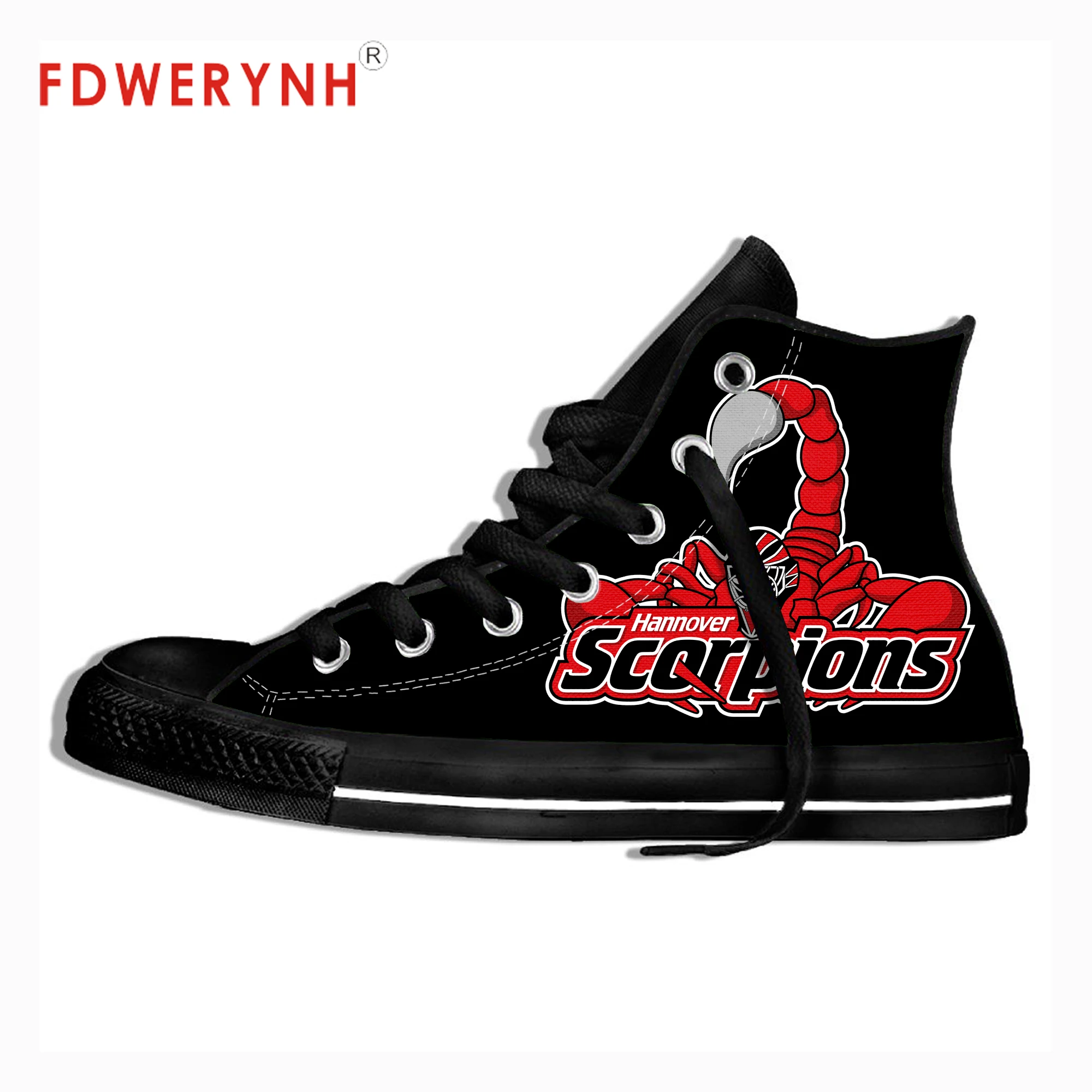 

Men Walking Canvas Shoes Fitness Scorpions Band Rock Metal Music Logo Customize Pattern Color Lace-up Leisure Flats Shoe