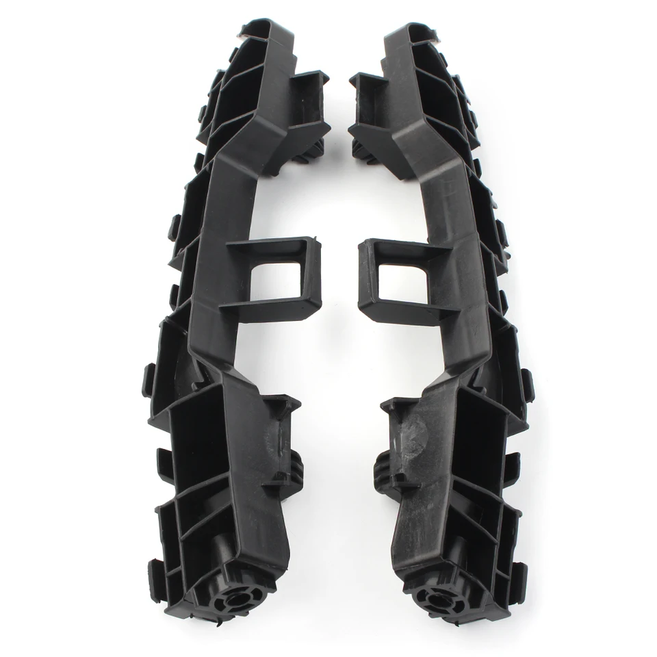 Pair Of Front Headlight Bumper Bracket Mounts For 2013-2017 Honda Accord Sedan - Black ABS Plastic, Replaces 71193T2AA01