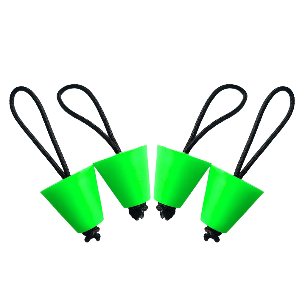 4 Pieces Premium Green Rubber Kayak Marine Boat Scupper Plugs Kit Universal Fits 3/4'' to 1.5'' Holes