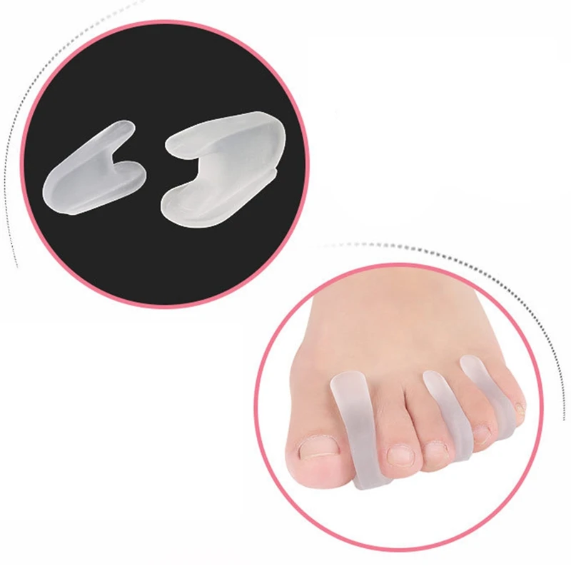 

1 Pairs A-shaped Toe Separator Thumb Valgus Correction Overlapping Toes Correcttor Pain Relief Silicone Foot Care Tool