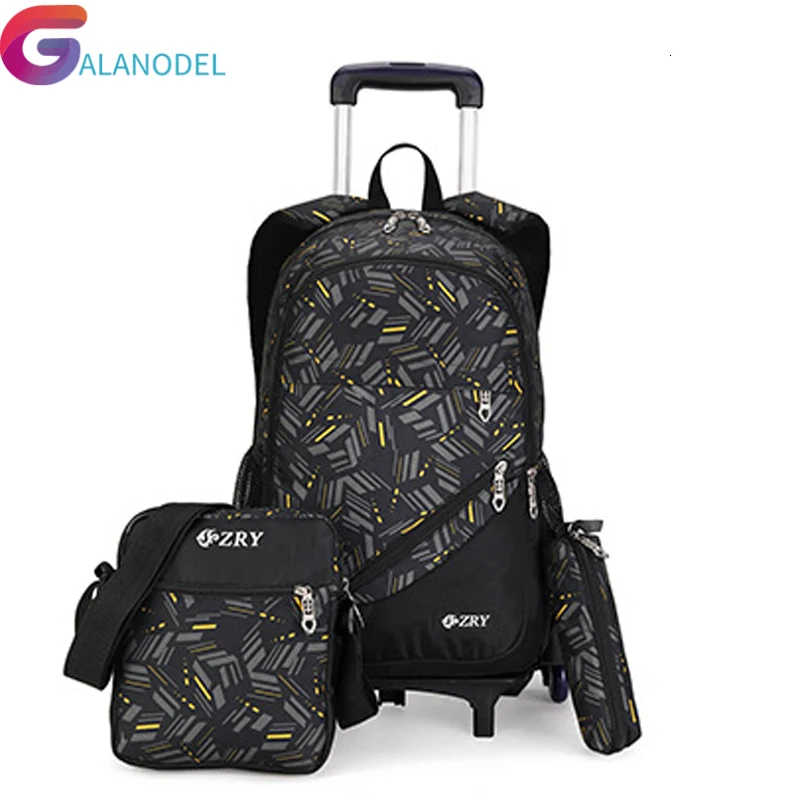 

Bags Kids boys girls Trolley Schoolbag Luggage Book Backpack Latest Removable Children School Bags 2/6 Wheels 3pcs Suit