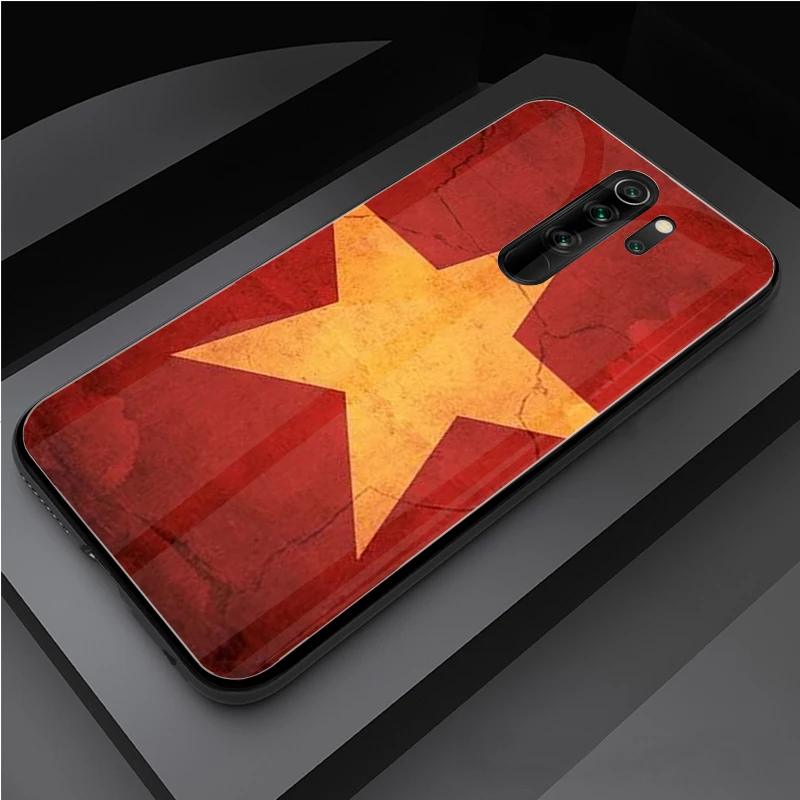 USSR Soviet Emblem Tempered Glass Phone Case For Redmi Note 5 6 7 8 9 Pro Note8T Note9S Redmi8 9 Cover Shell xiaomi leather case