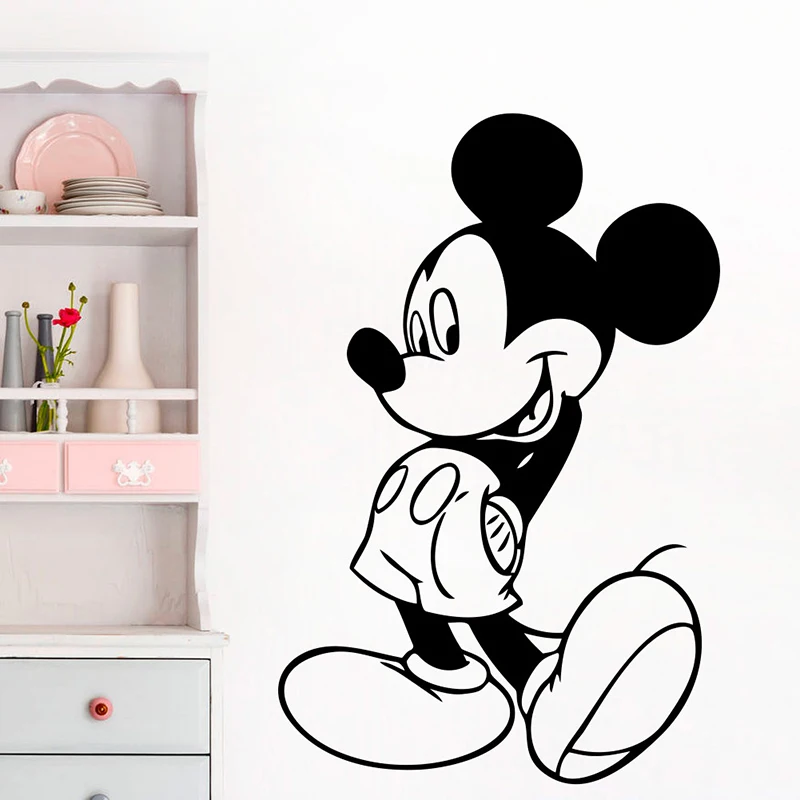 Large Mickey Mouse Vinyl Wall Sticker For Kids Room Decals Vinyl Wallpaper Baby Bedroom Decor Wall Decoration Stickers Mural Art