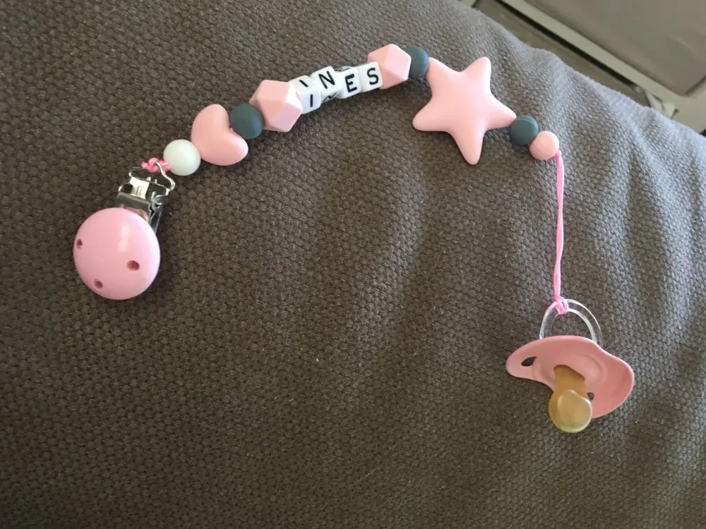 Personalized Name Handmade Pacifier Clip-3