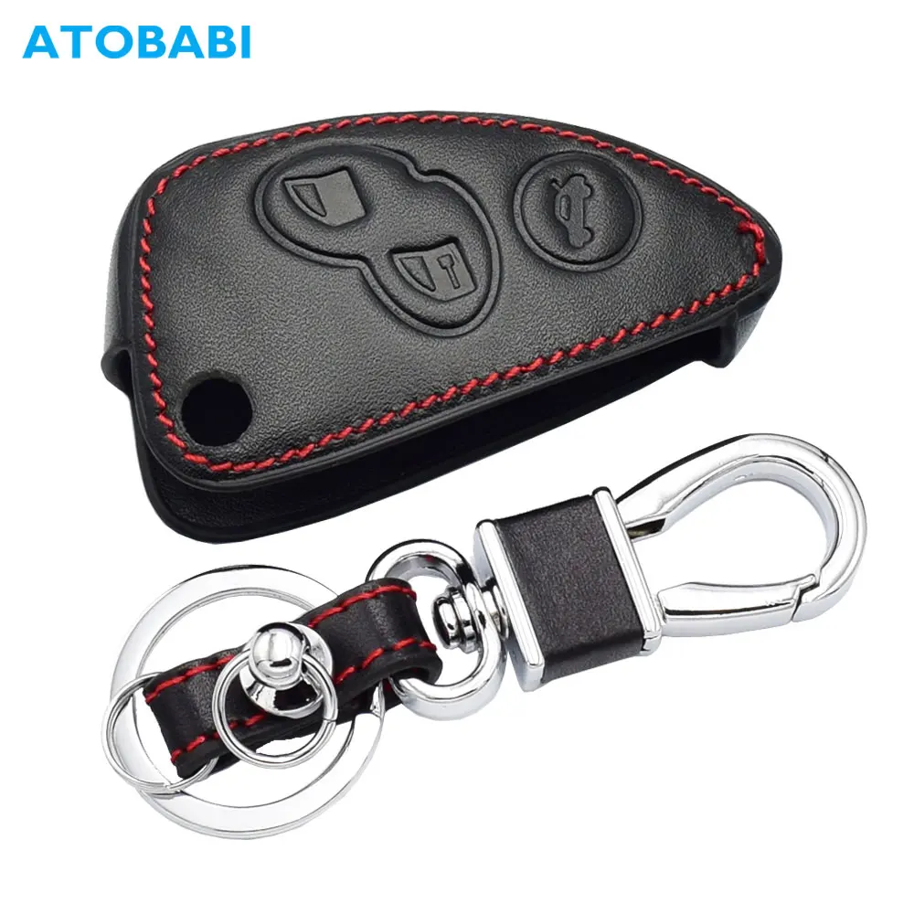 Кожаный чехол для автомобильных ключей Alfa Romeo 147 156 166 GT JTD TS 3 кнопки складной
