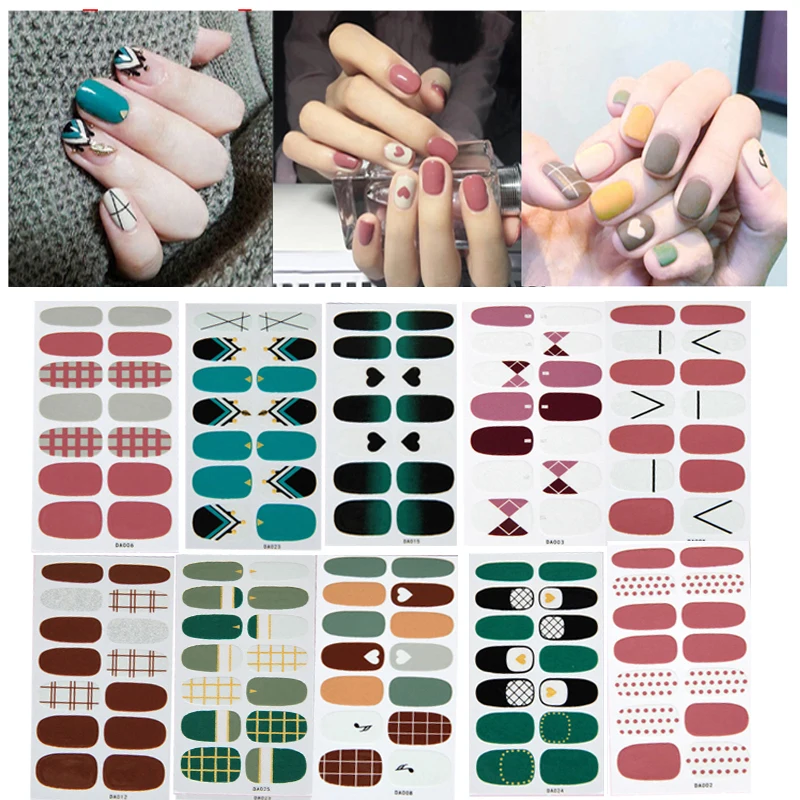 

2/3/5Pcs Beauty Nails Stickers Glitter Nail Art Stickers Water Decals Multicolor Nail Art Stickers Adhesive Tips Manicure Tool