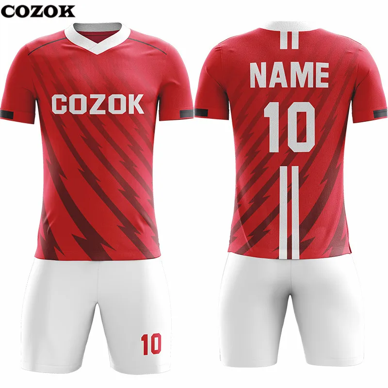 Custom Red White Sublimation Soccer Uniform Jersey Youth Size:120