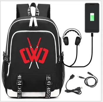 

Mochila Feminina Chad Wild Clay Black Backpack USB Charge Laptop Backpack School Bags for Teenage Girls Boy Large Travel Bagpack