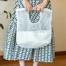 1PCS Mesh Net String Shopping Bag Reusable Fruit Storage Handbag Large Cotton Tote Shipping Bog foldable