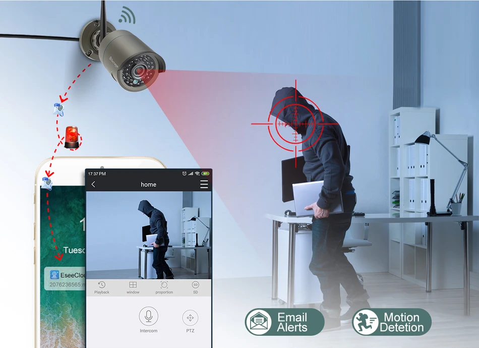 Techage H.265 8CH 1080P HD Беспроводной NVR комплект CCTV система безопасности 2MP IR CUT наружная аудио Wifi камера P2P комплект видеонаблюдения