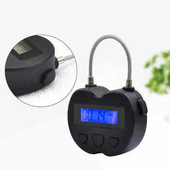 

ABS Bondage Time Lock Multipurpose Waterproof USB Rechargeable Couple Switch Padlock Black Game Cable 5V New