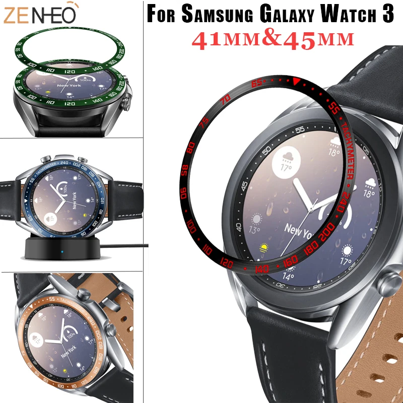 Чехол с металлическим кольцом для Samsung Galaxy Watch 3 45 мм 41 ремешок клейким корпусом