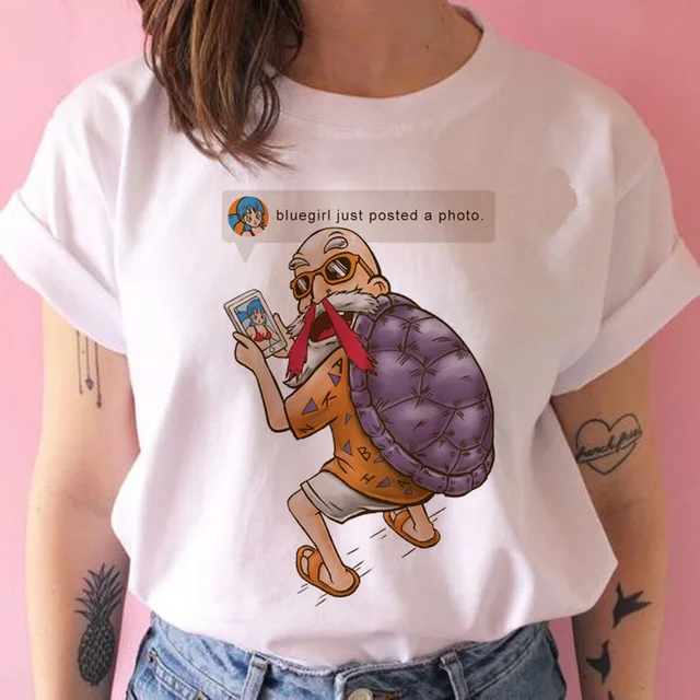 New Anime Dragon Ball Kawaii Funny Woman T-shirts Cartoon Shirt Harajuku T-shirt Ullzang Graphic Tshirt Fashion Top Tees Female 6