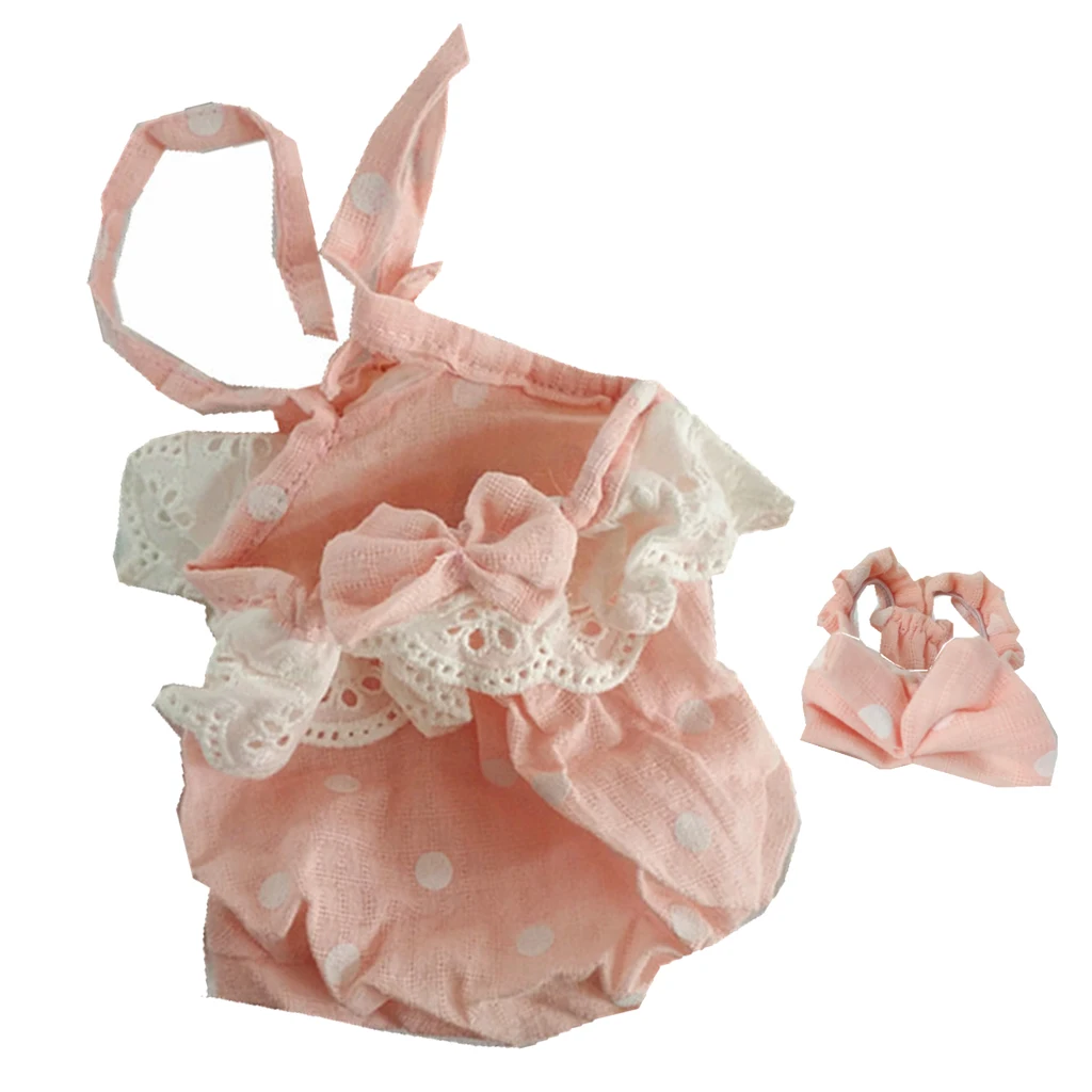 11inch Reborn Doll Clothes Baby Outfit Jumpsuit Doll Rompers Headband Outfit