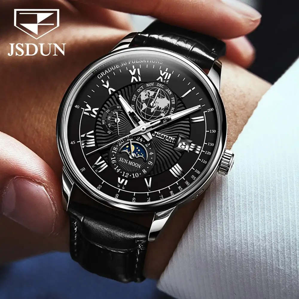 JSDUN Top brand men's mechanical watch business men's waterproof Automatic mechanical watch Luxury men's Watch