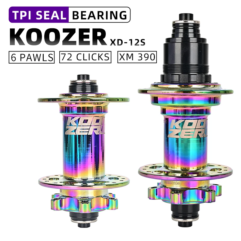 Bicycle Hubs KOOZER XM390 32 Holes TPI Sealed Bearing 6 Pawl 72T Noise Hub Front 2 Rear 4 Bearing XD 11 12Speed Quick release TA