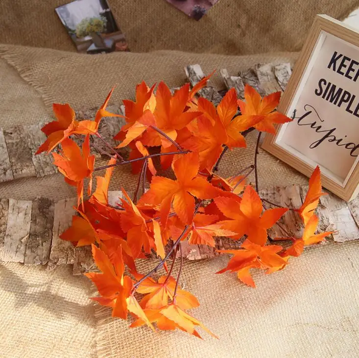 10p Silk Maple Tree Branches Artificial Greenery Plant Green Maple Tree