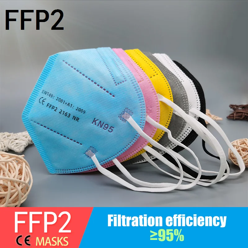 

10/50/100 шт 5 Слои FFP2 маске CE FPP2 маска KN95 маска FFP2 Mascarillas многоразовые Противопылевой респиратор PM2.5 KN95 маске Tapabocas