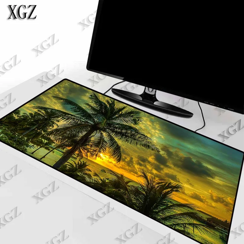 

XGZ Seaside Palm Scenery Large Gaming Keyboard Mouse Pad Desk Mat Table Mousepad Office Cushion Super Big 60cm 70cm 80cm 90cm XL