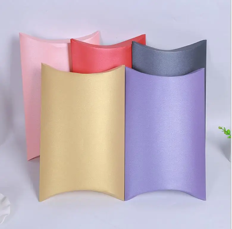 

20pcs 27*21*5cm Hot Sale Pillow Box Large Packing Birthday Present Paper Box Colorful Paper Gift Jewelry Box For Wedding Party