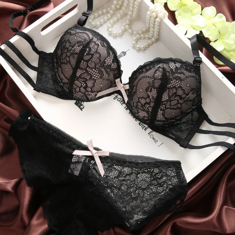 

Sexy Lady Womens Set Lace Lingerie Underwear Push-Up Padded Bra Underwear Set Ladies Bra and Panty Sets NS