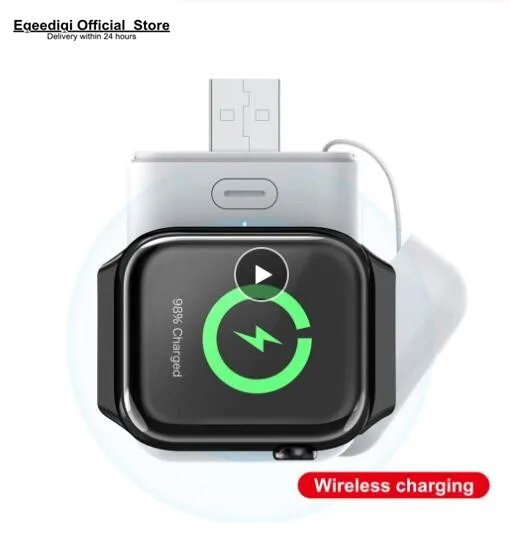 

Best For Apple Watch 5 1/2/3/4/5 Series Mini Wireless Charger With 1000mAh Battery Power Bank Battery Charger Portable PowerBank