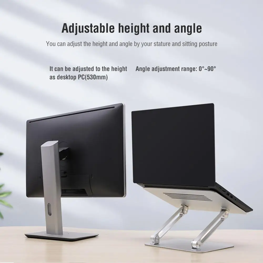  NILLKIN Aluminum Laptop Stand Foldable Free Lift Height/Anlge Adjustable Notebook Cooling Holder fo