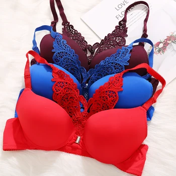 

Sexy Lace Front Closure Bra For Women Sexy Lingerie Adjusted Push Up Bra Comfort Breathable Beauty Butterfly shape Lace Back