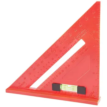 

7 Inch Precision Triangle Ruler Multi-Function Right Angle Ruler Woodworking 45 Degree 90 Degree Tool With Level Hand Tool