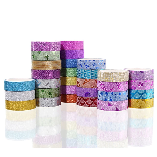 10PCS Glitter Washi Tape cancelleria Scrapbooking nastri adesivi decorativi  nastro adesivo colorato fai-da-te materiale scolastico Papeleria -  AliExpress