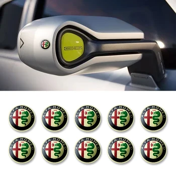 

10 Pcs 14mm Car Key Sticker Random Stickers Logo Decals for Alfa Alpha Romeo 159 147 156 Giulietta 147 159 Mito KEYRING