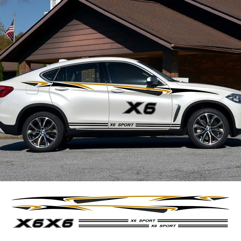 Bmw X6f16 E71用の2つのカーサイドストライプステッカー スタイリッシュな装飾ビニールフィルム 車の装飾アクセサリー Car Stickers Aliexpress Bmw X6f16 E71用の2つのカーサイドストライプステッカー スタイリッシュな装飾ビニールフィルム 車の装飾アクセサリー Car Stickers Aliexpress