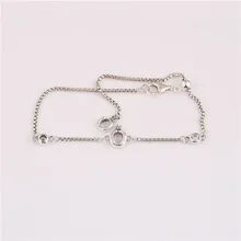 Браслет из стерлингового серебра 925 пробы с о-образной короной, браслет на цепочке с толкающим браслетом, регулируемый размер, подходит для девочек