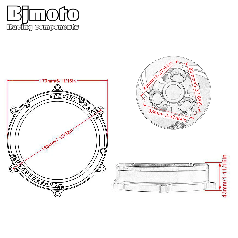 Motorcycle CNC Clutch Cover Spring Retainer Clear For Ducati 1299 Panigale S-17 959 Panigale- Corse