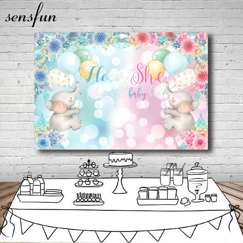 Sensfun пол Reveal фоны для фотостудии слон Baby Shower Newbron Близнецы день рождения