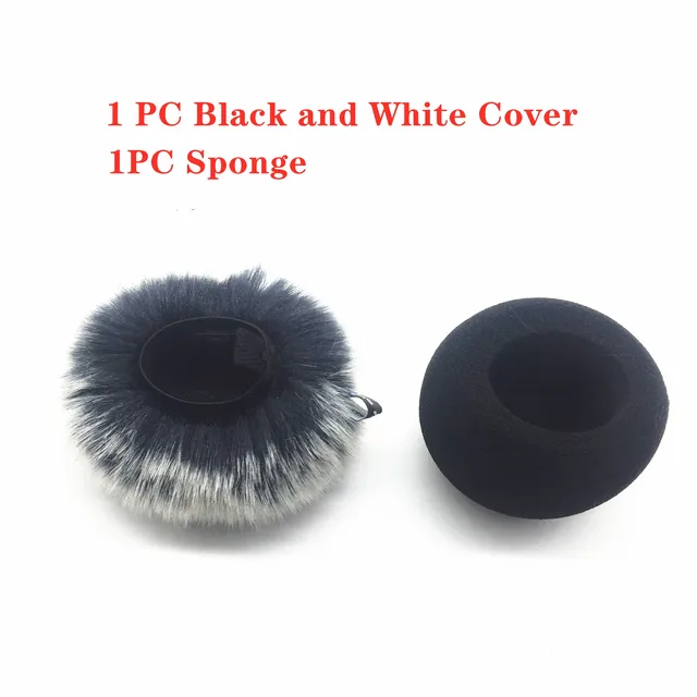 Dead CatNoise Cancellation Stereo Easy Install Windproof Microphone Windshield Practical Dustproof Accessories Cover For Zoom H1 black and white set