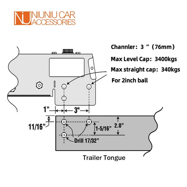 2 Hüvelykes Golyó Modell Hidraulikus Pótkocsi Tárcsafék -Túlfeszültség -Összekötő Működtető Sapka 3400 Kg Csónak Rv Alkatrészek Tartozékok - Image 2