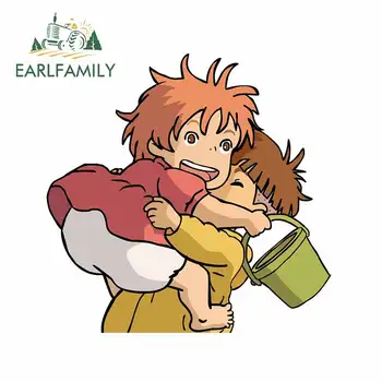 

EARLFAMILY 13cm x 12.6cm For Ponyo And Sosuke Vinyl Car Stickers Fashion Decal Occlusion Scratch Waterproof Creative Decoration