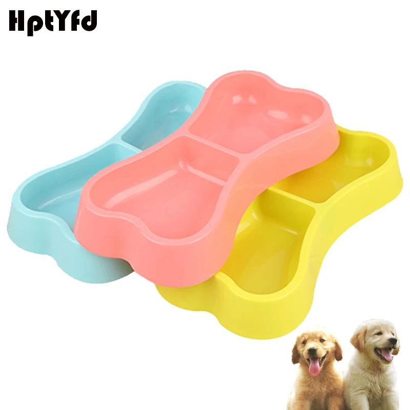 

HptYfd Dog Bowl Creative Bone Shaped Feeding Feeder Water Bowl for Puppy Cat Drinking Eating Tool Portable Pet Supplies