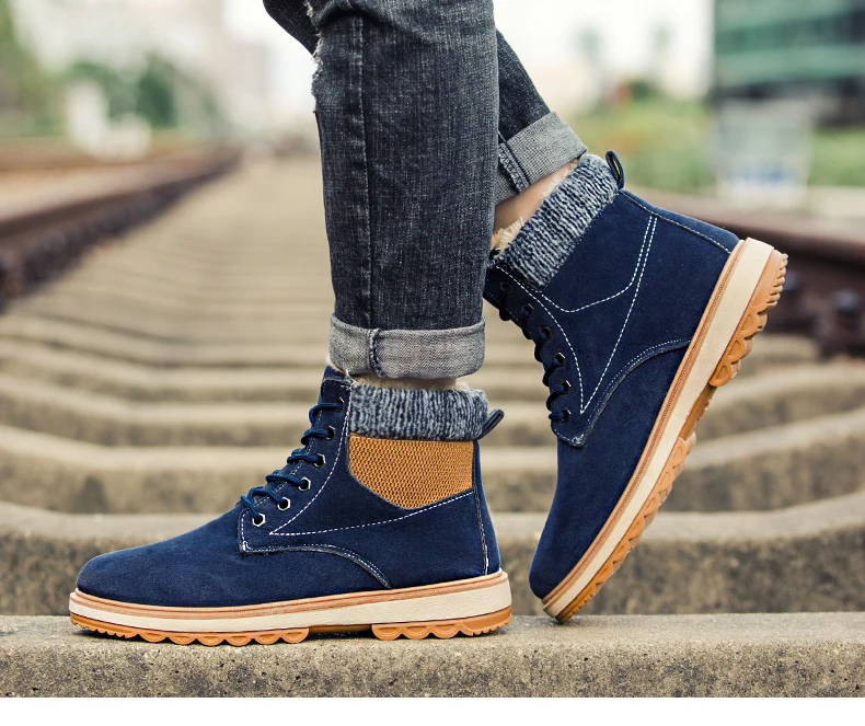 Мужские зимние ботинки; модные повседневные Ботинки Martin; botas hombre для мужчин; Новое поступление; удобные мягкие теплые зимние ботинки с Плюшевым Мехом; AODLEE