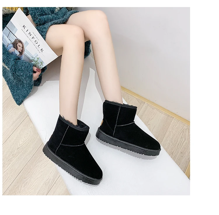LZJ/зимние ботинки; женское утепленное плотное женские ботильоны с лося; Плюшевые ботинки; домашняя обувь с меховой подкладкой; короткие ботинки; zapatos de mujer