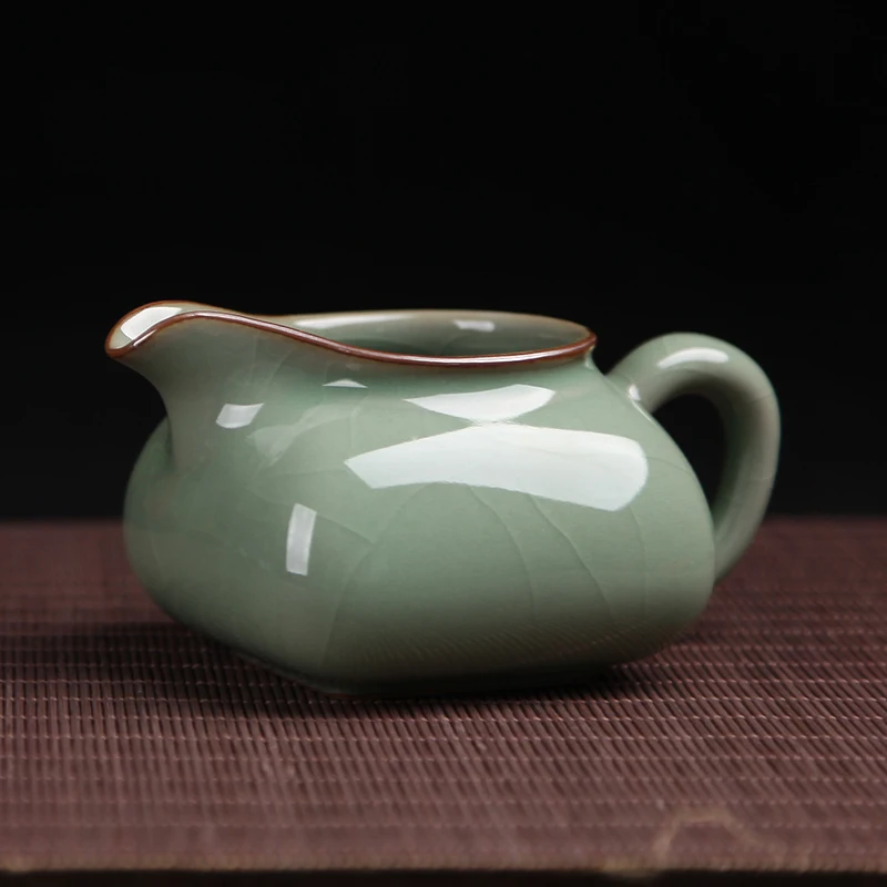 Керамический чайный сервиз Longquan celadon fair cup ice crack, кунг-фу, чайный сервиз с нулевым сочетанием, чайный сервиз, общая чашка, форма, чашка для чая - Цвет: C