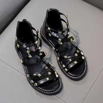 

Girls Sandals Casual Shoes Summer Fashion Kids Gladiator Sandals Children Shoes Cut-outs High-top Soft Breathable For Toddlers