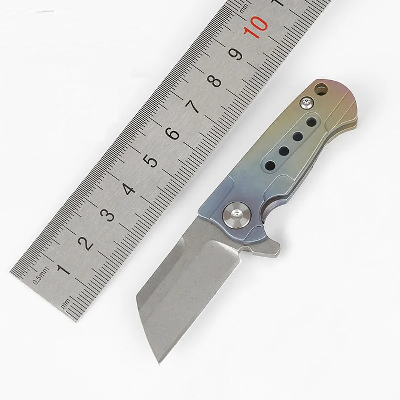 

Outdoor Survival Mini Folding Blade Knife Titanium Alloy Handle S35VN Blade High Hardness Camping Hunting Pocket Knife Multi Function EDC Tool Gift Folding Knives