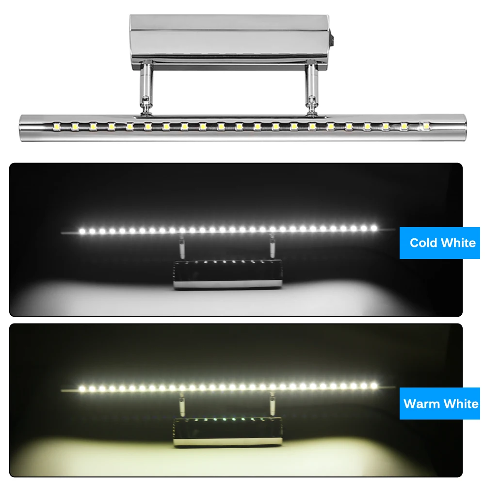 7 Вт 5 Вт светодиодный настенный светильник зеркальная лампа для ванной умывальник крепления настенного светильника ящик из нержавеющей стали свет с переключателем теплый/холодный белый