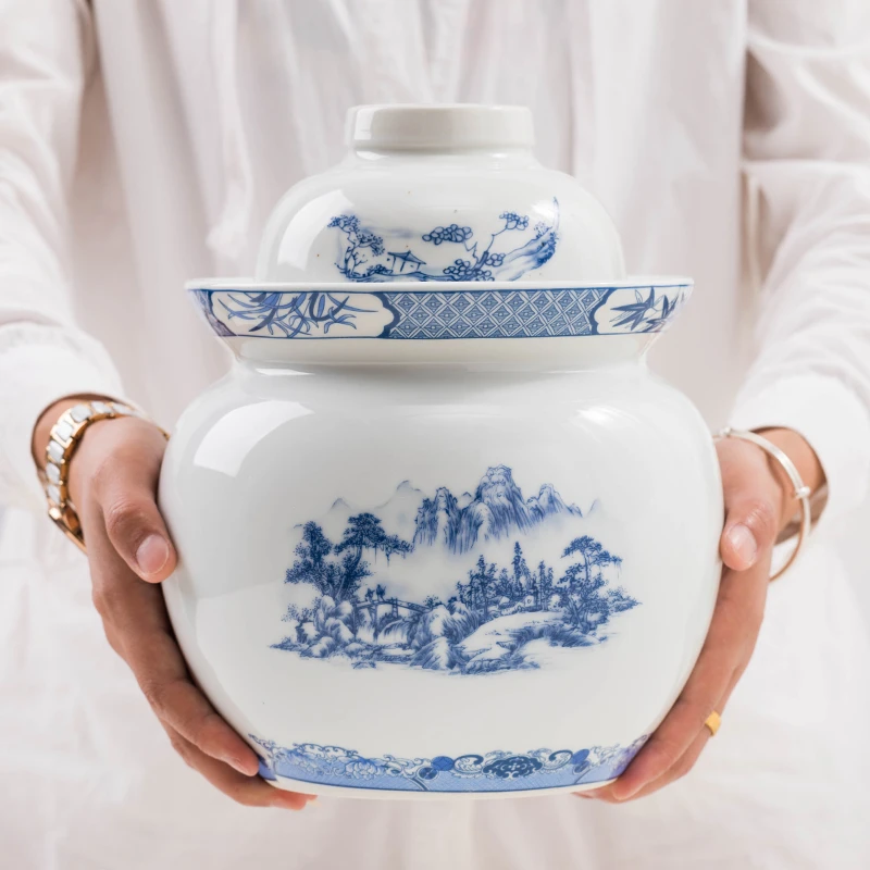 Jingdezhen Pickle Jar Ceramic Kimchi Container Chinese Pickled Jars