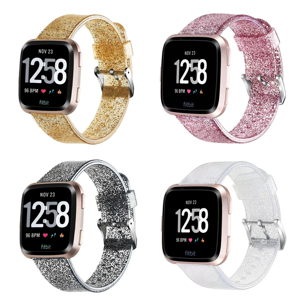 Роскошный блестящий сменный ремешок для Fitbit Versa lite/Versa мягкий силиконовый