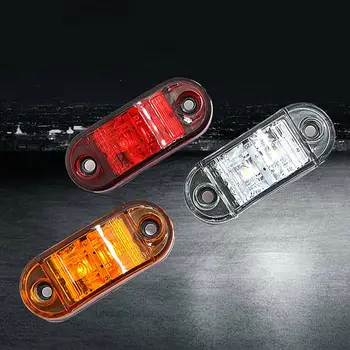 

2Pcs 12V 2LED Truck Side Marker Lights Clearance Lamp Trailer Lorry Indicator Automobile Electric Accessories Exterior