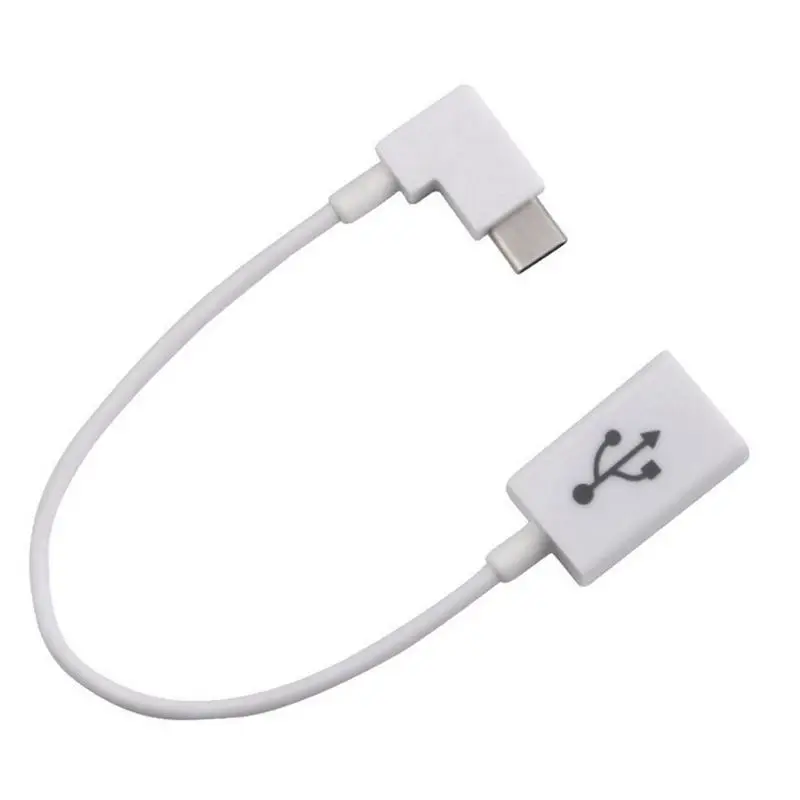 AAAE Top-Angle type C OTG кабель, создание кабеля(1 упаковка) USB C Male to USB 2,0 A Female OTG(On-The-Go) кабель, 12 см/белый